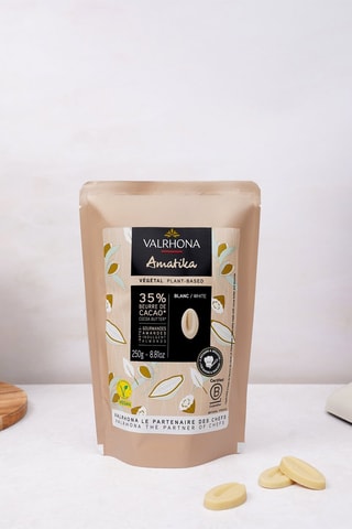 Couverture de chocolat blanc végétal 36% Amatika - 250 g