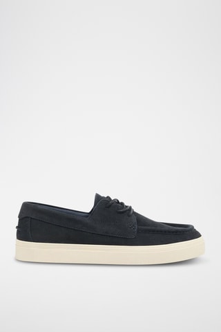 Chaussures bateau en nubuck - Noir