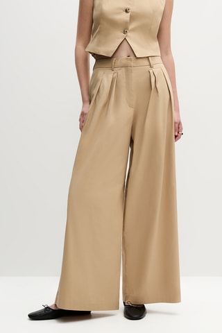 Pantalon wide legs - Beige
