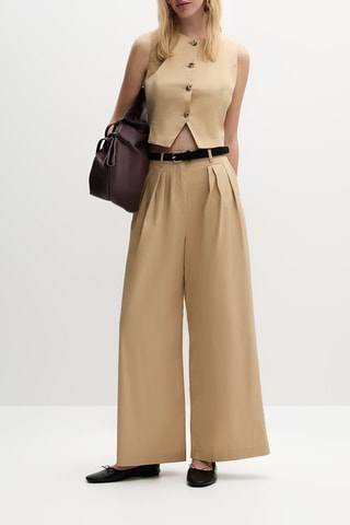 Pantalon wide legs - Beige