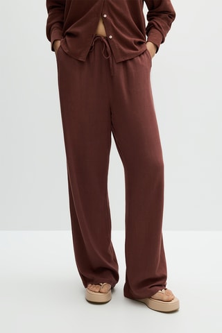 Pantalon wide legs - Marron