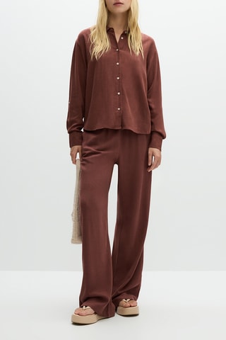 Pantalon wide legs - Marron