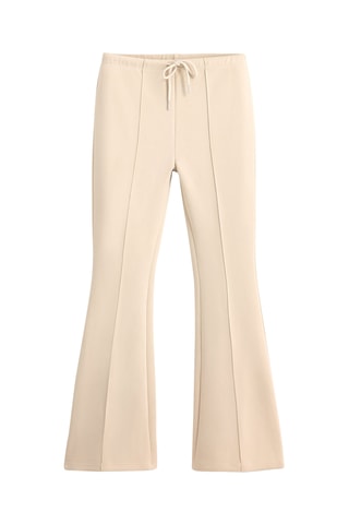 Pantalon flare taille haute - Beige