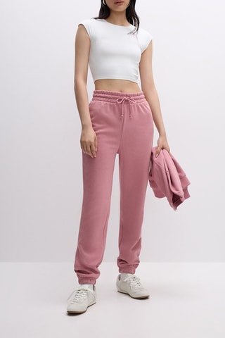 Jogging taille haute - Rose