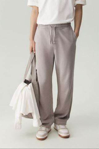Pantalon taille haute - Gris