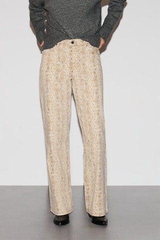 Pantalon wide legs taille haute - Beige