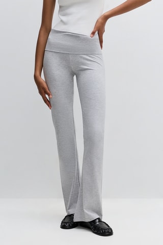 Pantalon taille haute - Gris clair