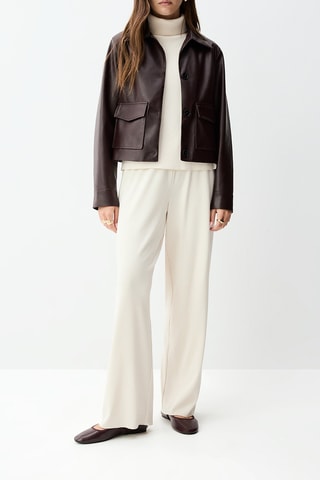 Pantalon taille haute - Ecru