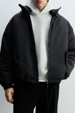 Bomber à capuche - Noir