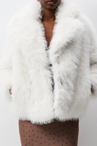 Veste en fourrure synthétique - Blanc