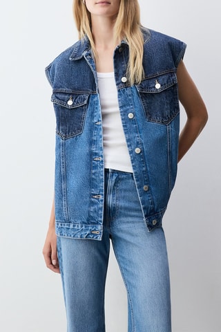 Veste sans manches en jean - Bleu
