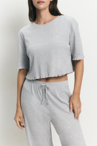 T-shirt de pyjama - Gris clair chiné