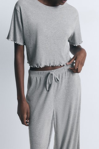 T-shirt de pyjama - Gris clair chiné