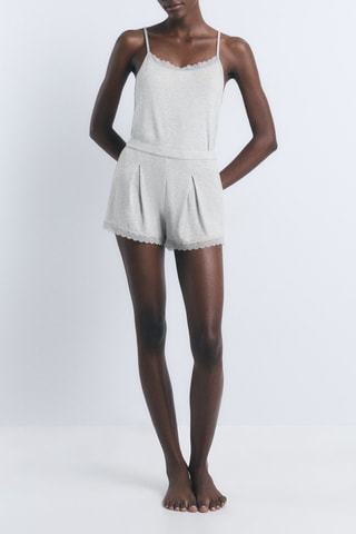 Shorts pigiama - Grigio chiaro melange