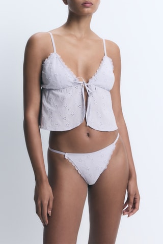 Crop top en broderie anglaise - Mauve