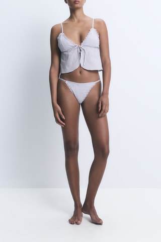 Crop top en broderie anglaise - Mauve