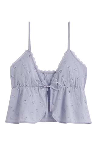 Crop top en broderie anglaise - Mauve