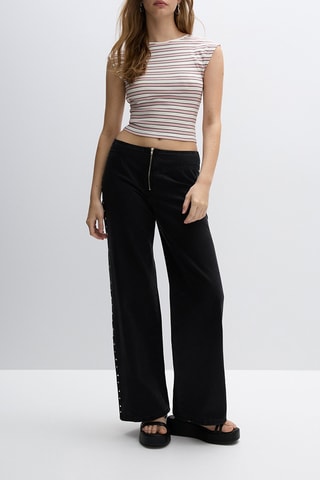 Crop top - Blanc et rose