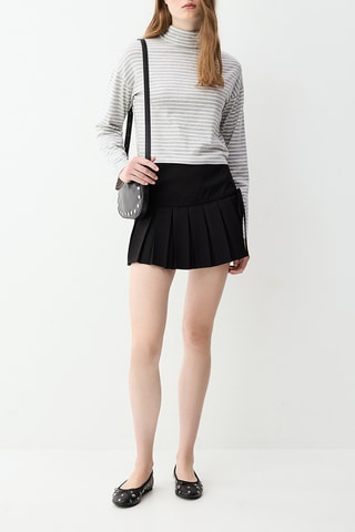 Top - Grigio melange e bianco