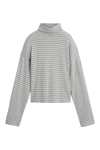 Top - Grigio melange e bianco
