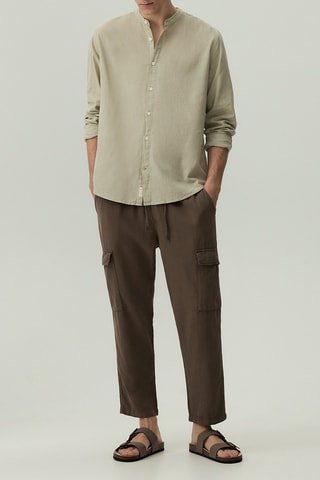 Chemise en lin - Vert olive