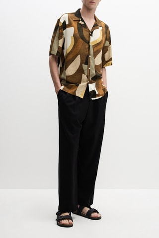 Chemise - Marron et écru