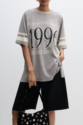 T-shirt oversize - Gris clair