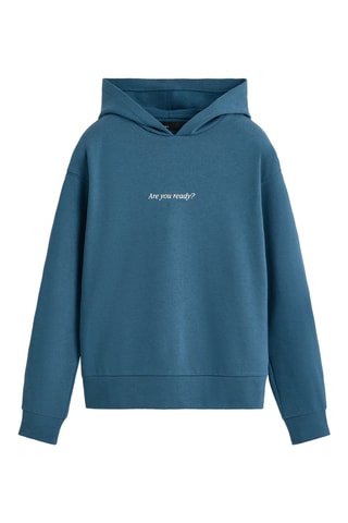 Felpa con cappuccio - Azzurro