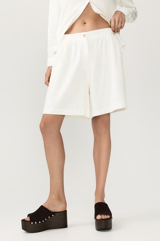 Short en lin - Blanc