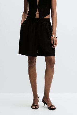 Short en lin - Noir