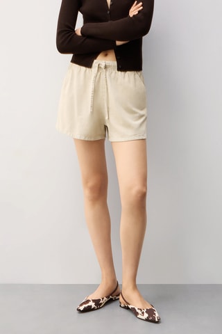 Short en jean - Beige