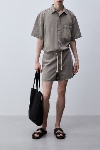 Short en jean - Gris foncé
