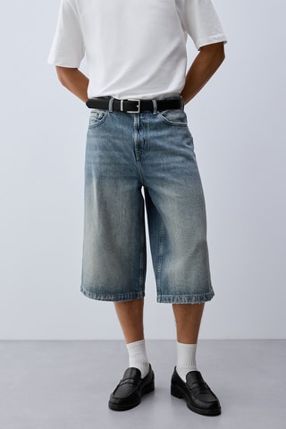 Bermuda baggy en jean - Ciel