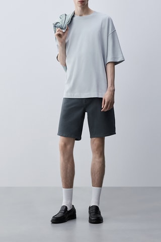 Bermuda slim en jean - Anthracite