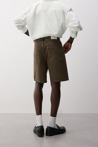 Bermuda relaxed en jean - Marron
