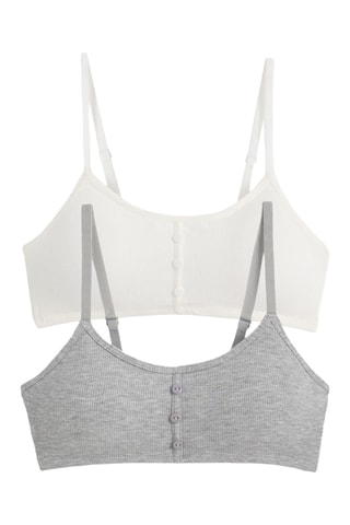 2 brassières - Blanc et gris