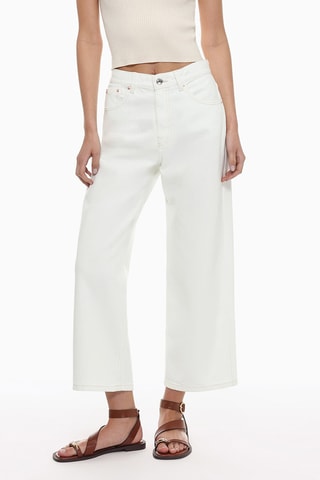 Jean wide legs taille haute - Blanc