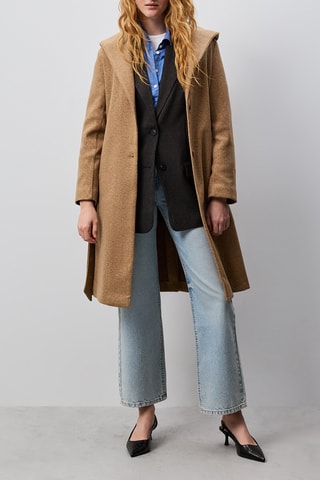Manteau à capuche - Camel