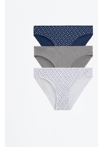 3 culottes - Bleu marine et gris foncé chiné