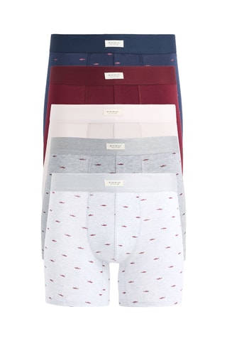 5 boxers - Bleu marine et blanc