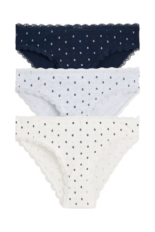 3 tanga - Bianco e navy