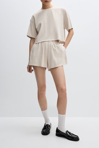 T-shirt cropped - Beige