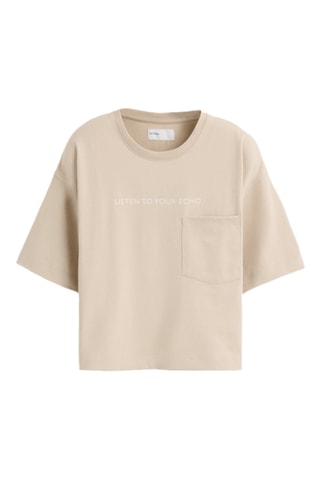 T-shirt cropped - Beige