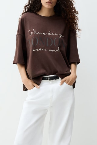 T-shirt oversize - Marron