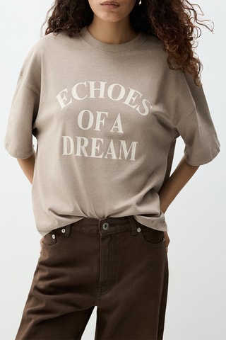 T-shirt oversize - Marron clair