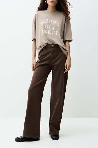 T-shirt oversize - Marron clair