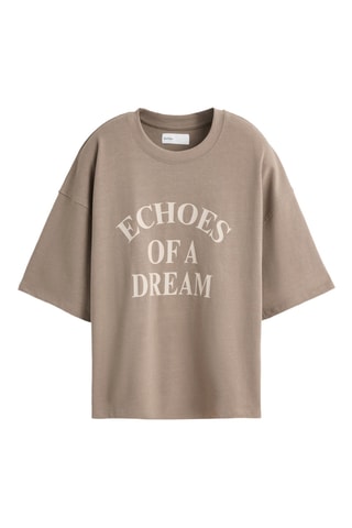 T-shirt oversize - Marron clair