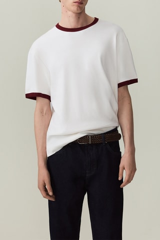 T-shirt - Blanc et bordeaux