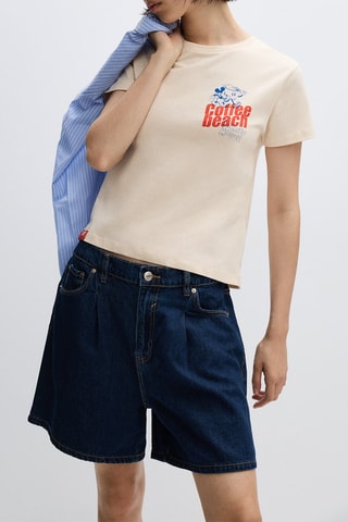 T-shirt Mickey Disney - Beige