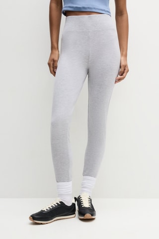 Legging taille haute - Gris clair chiné